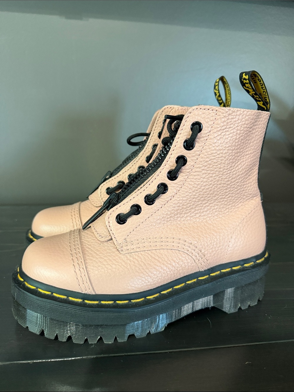 Dr. Martens Sinclair Milled Nappa Leather Platform Boots in